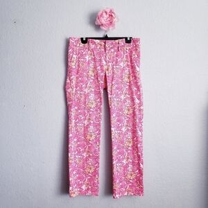 Lilly Pulitzer Whitney Roll-up Pants In Resort Pink Chum Bucket